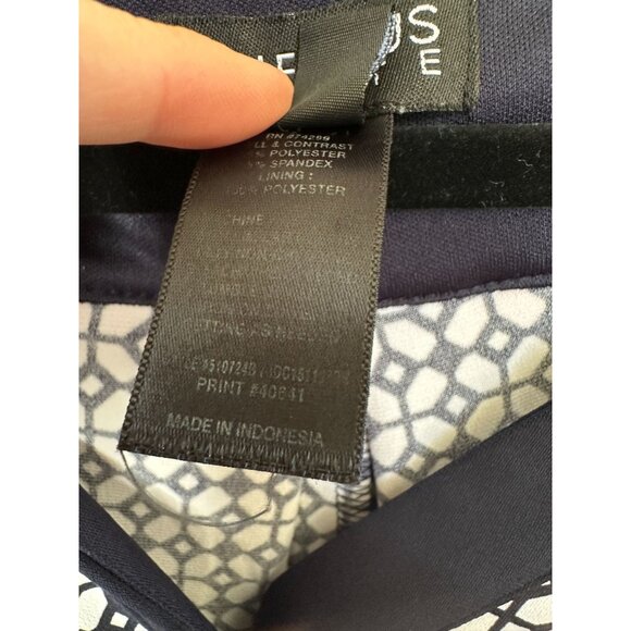 En Focus Petite Womens Navy White Dress 8P Sleeveless Geometric‎ polyester - Picture 4 of 7